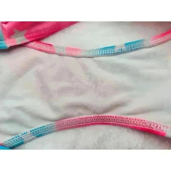 Victoria's Secret Pink Women's Size M/L Pink and Blue Fringe Star Bikini - Picture 6 of 7